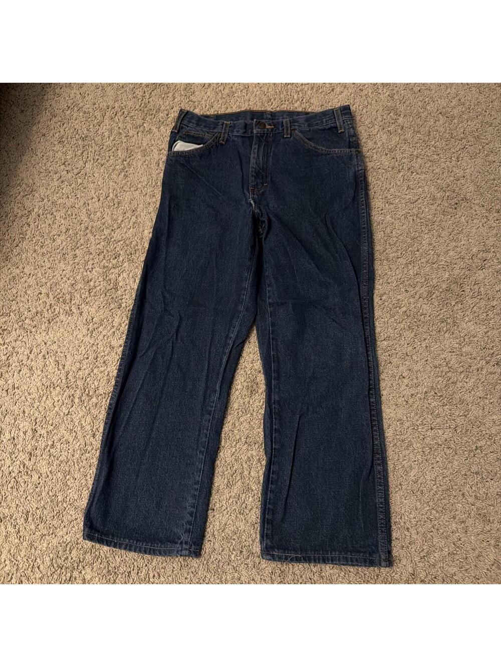 Dickies Jeans Mens Size 32 Blue Denim Straight Leg Workwear 5 Pocket Zip Fly